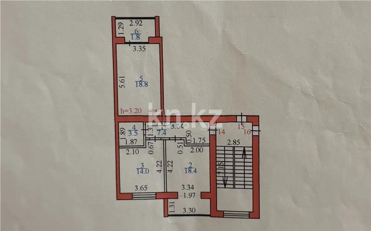 Продажа 2-комнатной квартиры, 61 м² - Продажа двухкомнатных квартир в кирпичном доме в Казахстане - страница 2 фото 6 из 6