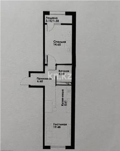 Продажа 2-комнатной квартиры, 52.37 м² - Продажа квартир в монолитно-каркасном доме в Алматы - страница 243 фото 4 из 4