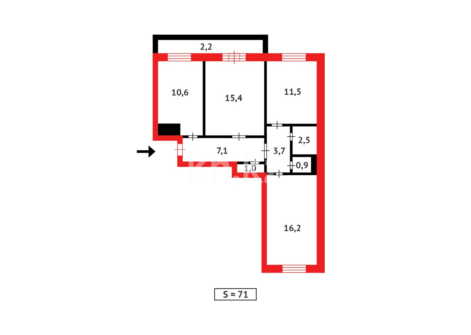Продажа 3-комнатной квартиры, 71 м² в Темиртау - фото 13