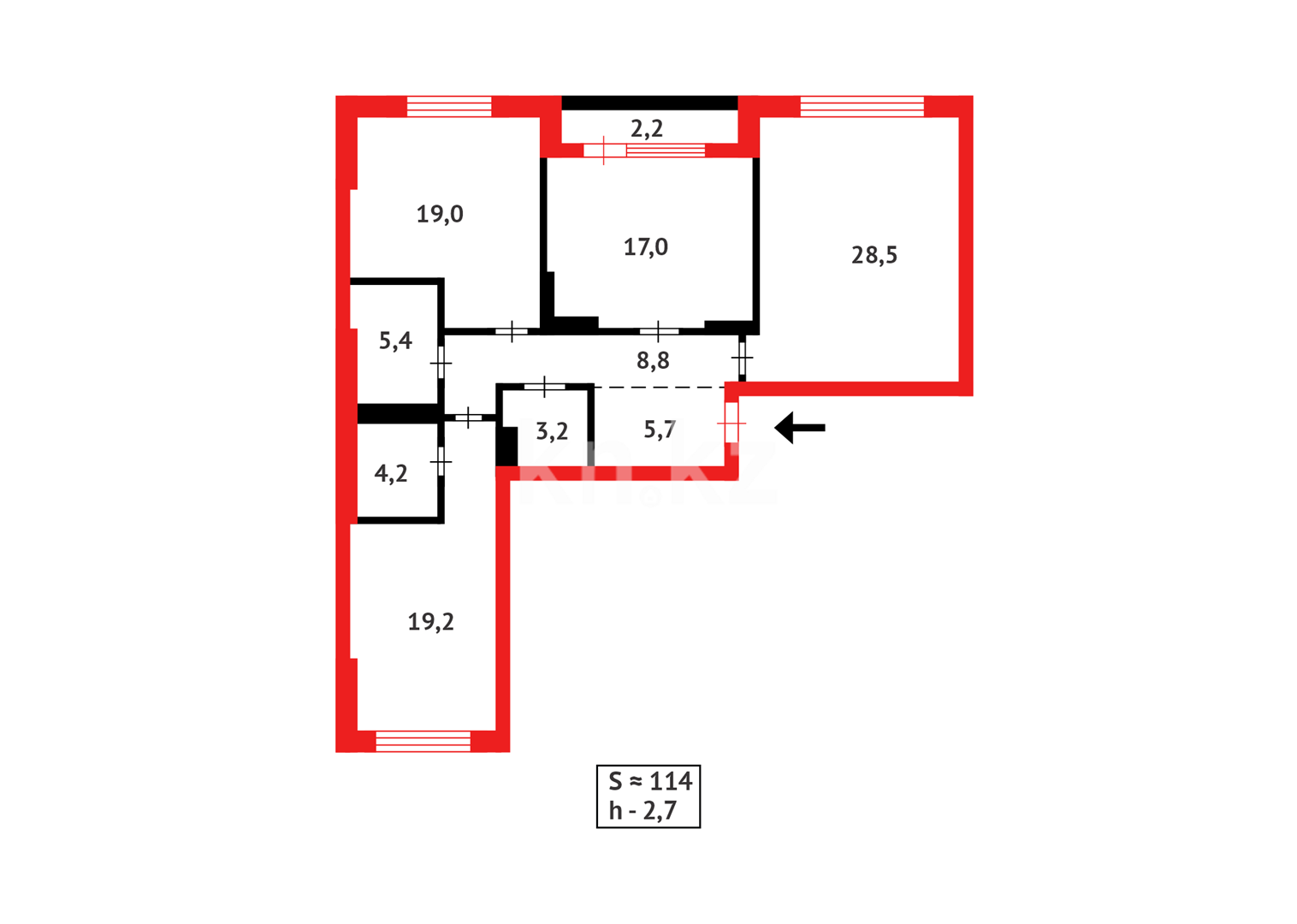 Продажа 3-комнатной квартиры, 113.49 м² - Продажа трехкомнатных квартир в Астане - страница 70 фото 18 из 18