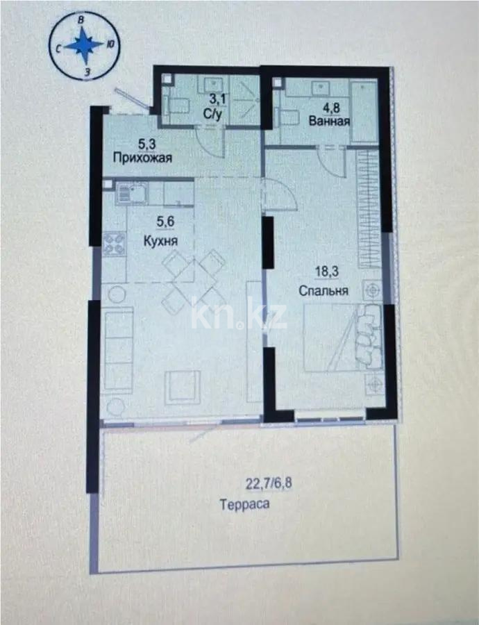 Продажа 2-комнатной квартиры, 62 м², ул. Утепова, дом  31 - Продажа квартир в Алматы с фото фото 1 из 1