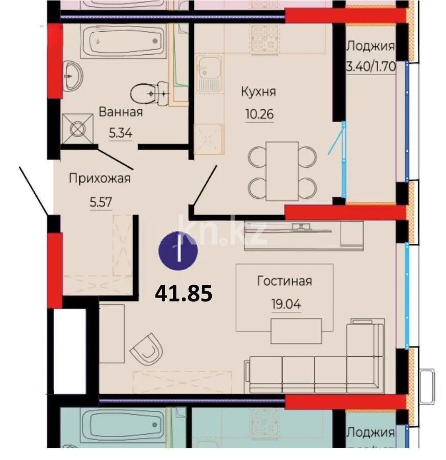 Продажа 1-комнатной квартиры, 42 м² - Продажа недвижимости в Астане - страница 4 фото 1 из 1