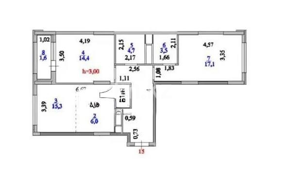Продажа 3-комнатной квартиры, 73 м² в Астане