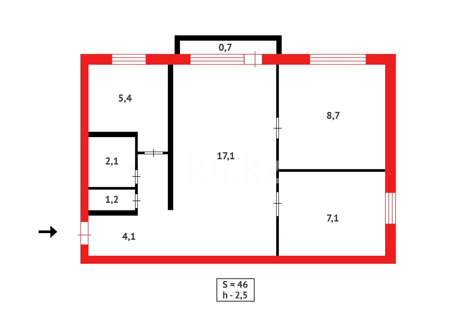 Продажа 3-комнатной квартиры, 47 м² в Абае - фото 9