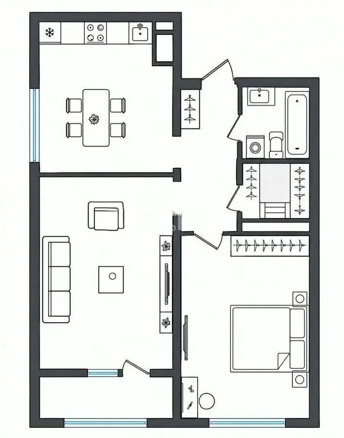Продажа 2-комнатной квартиры, 53 м² в Алматы