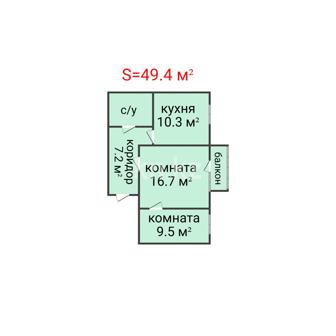 Продажа 2-комнатной квартиры, 49.4 м² - Недвижимость в Костанае фото 2 из 20