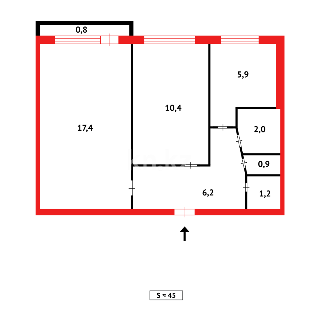 Продажа 2-комнатной квартиры, 48 м², мкр-н 16 в Караганде - фото 7