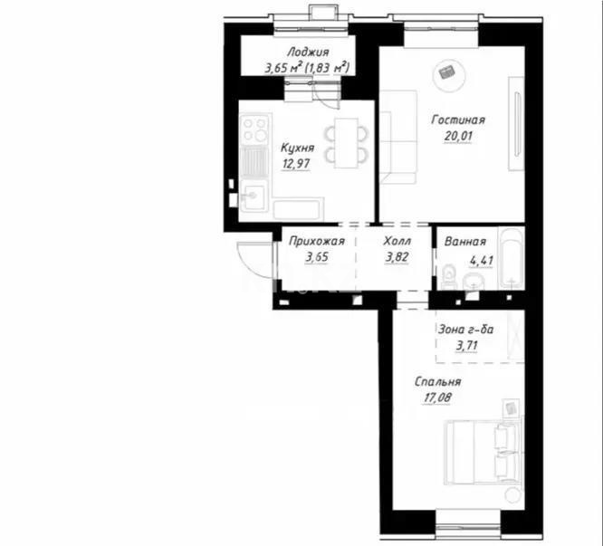 Продажа 2-комнатной квартиры, 68 м², ул. Калдаякова, дом  12/1 - Продажа  двухкомнатных квартир в новостройках Астаны без посредников фото 1 из 1