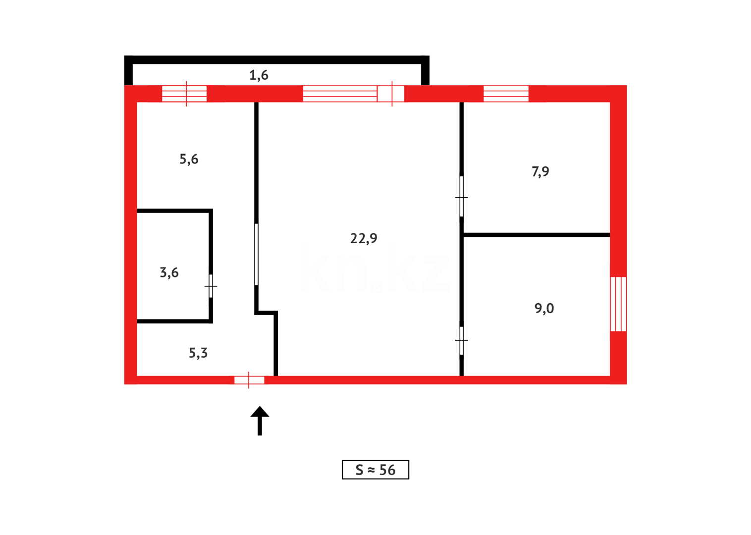 Продажа 3-комнатной квартиры, 55 м², ул. 6-й мик-н в Темиртау - фото 16