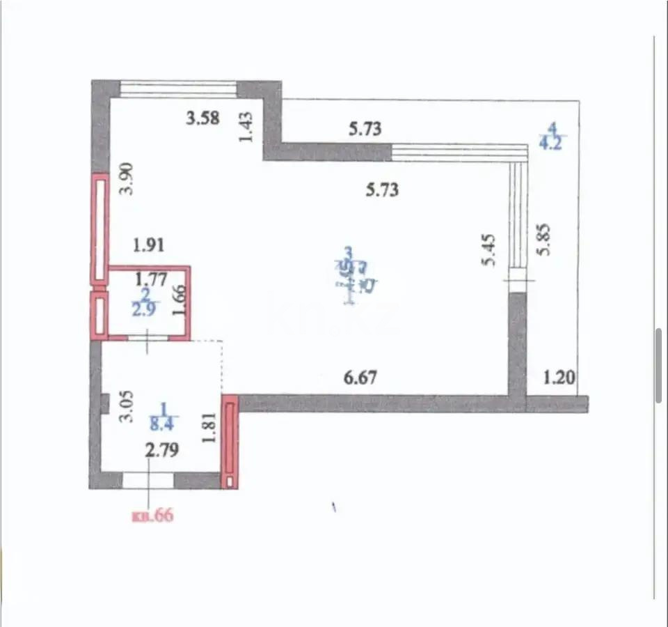 Продажа 1-комнатной квартиры, 67 м², ул. Айтеке би, дом  9 - Продажа квартир в Астане без посредников с фото фото 4 из 4