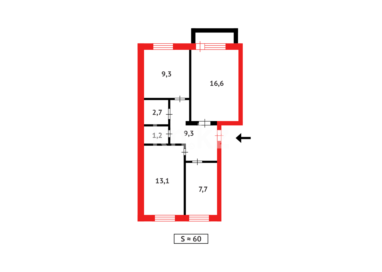 Продажа 3-комнатной квартиры, 60 м² - Продажа недвижимости в Темиртау - страница 17 фото 14 из 14
