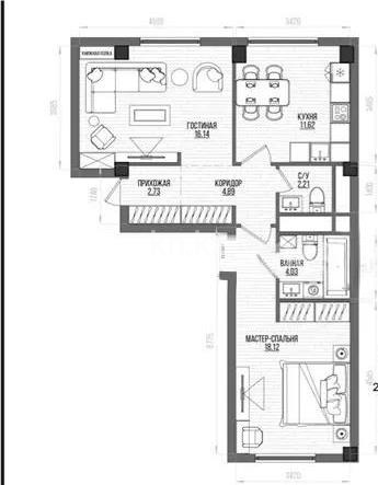 Продажа 2-комнатной квартиры, 57.5 м² - Продажа квартир в Казахстане - страница 12 фото 1 из 1