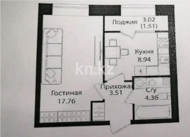 Продажа 1-комнатной квартиры, 36.08 м², ул. Е-15, дом  16 - Продажа  однокомнатных квартир в Астане без посредников с фото фото 1 из 1