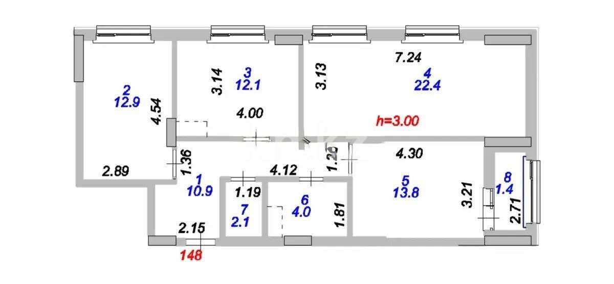 Продажа 3-комнатной квартиры, 80 м², ул. Молдагалиева, дом  5 в Астане - фото 6