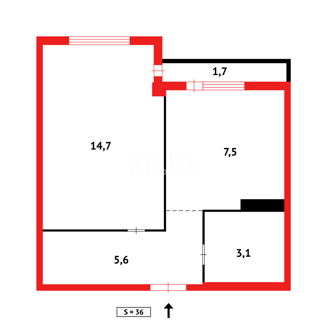 Продажа 1-комнатной квартиры, 38 м² - Продажа квартир в Казахстане - страница 35 фото 6 из 6