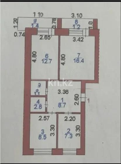 Продажа 3-комнатной квартиры, 60 м² - Аренда квартир посуточно в Акмолинской области фото 12 из 12
