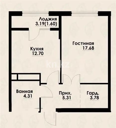 Продажа 1-комнатной квартиры, 45.4 м² в Алматы - фото 3