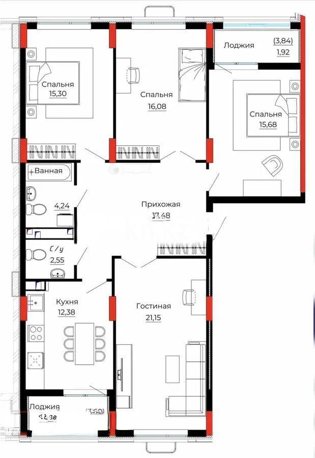 Продажа 4-комнатной квартиры, 109 м² - Продажа квартир от собственников в Астане - страница 23 фото 6 из 6