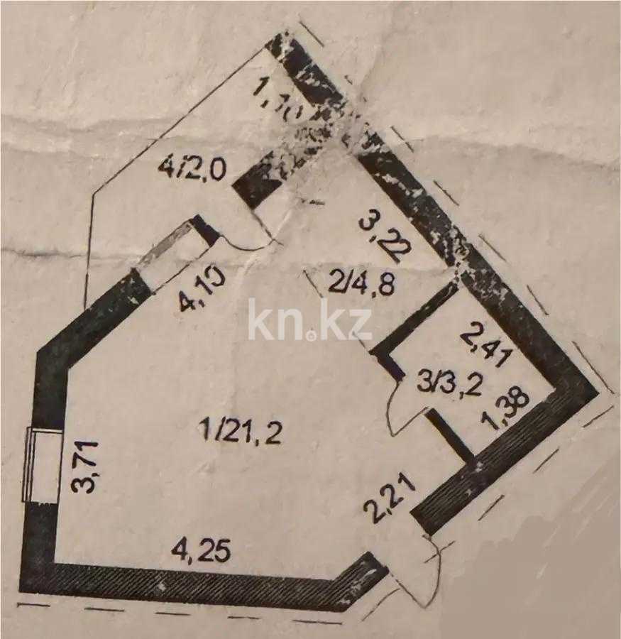 Продажа 1-комнатной квартиры, 30.2 м², ул. Лесная поляна, дом  14 - Продажа  однокомнатных квартир в новостройках Астаны без посредников с фото фото 1 из 1