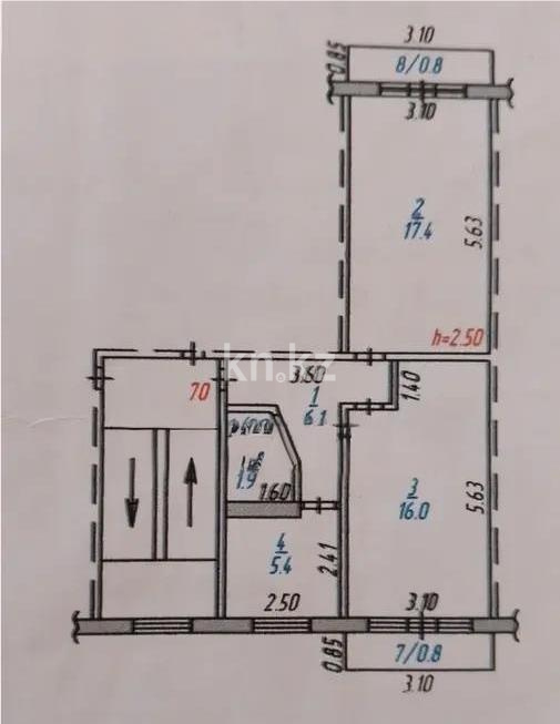 Продажа 2-комнатной квартиры, 49 м², ул. Абая, дом  82 в Темиртау - фото 4
