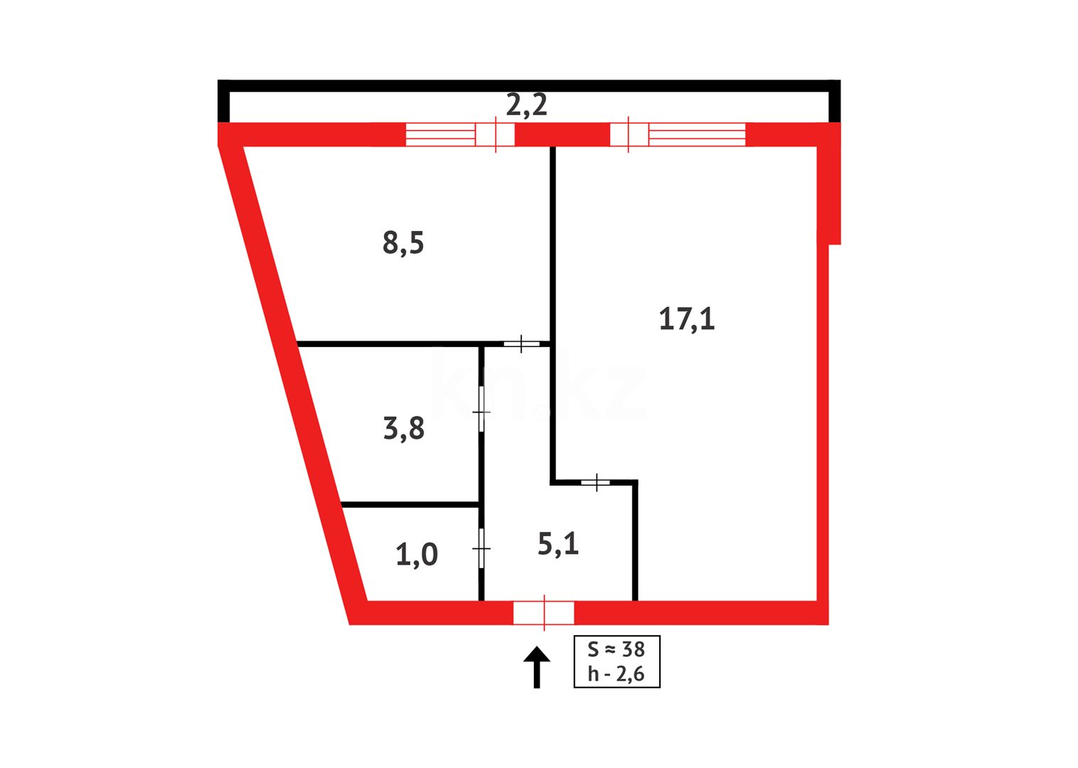 Продажа 1-комнатной квартиры, 37 м² - Продажа жилой и коммерческой недвижимости в Караганде фото 14 из 14
