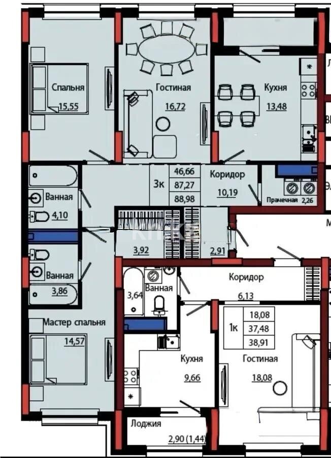 Продажа 3-комнатной квартиры, 89 м² в Астане