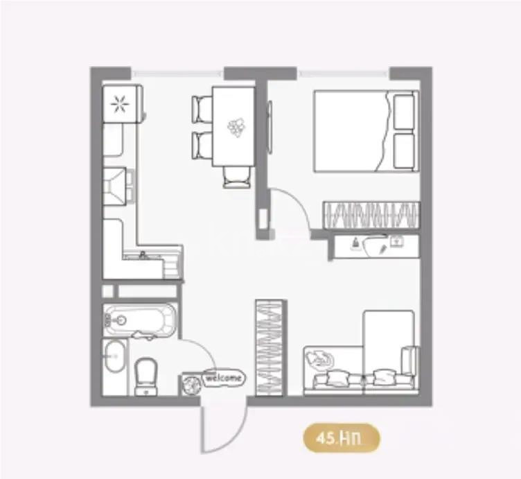 Продажа 2-комнатной квартиры, 45.4 м², мкр-н Шугыла, дом  340/41 в Алматы