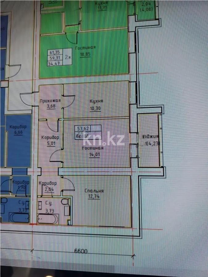 Продажа 2-комнатной квартиры, 53.5 м², ул. Ахмедьярова, дом  4/1 - Продажа  двухкомнатных квартир в новостройках Астаны без посредников фото 1 из 1
