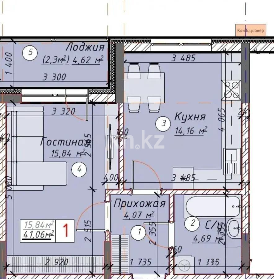 Продажа 1-комнатной квартиры, 41.6 м², ул. Айтматова, дом  57 стр - Продажа  однокомнатных квартир в новостройках Астаны без посредников фото 1 из 1