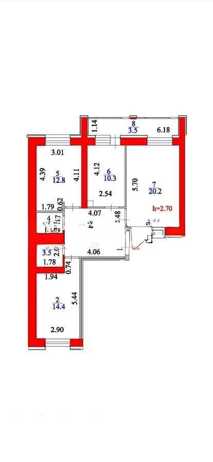 Продажа 3-комнатной квартиры, 80 м², ул. Култегин, дом  2 - Продажа  трехкомнатных квартир в Астане без посредников фото 7 из 7