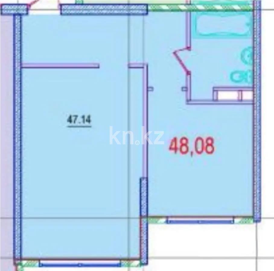 Продажа 2-комнатной квартиры, 48.08 м² в Алматы