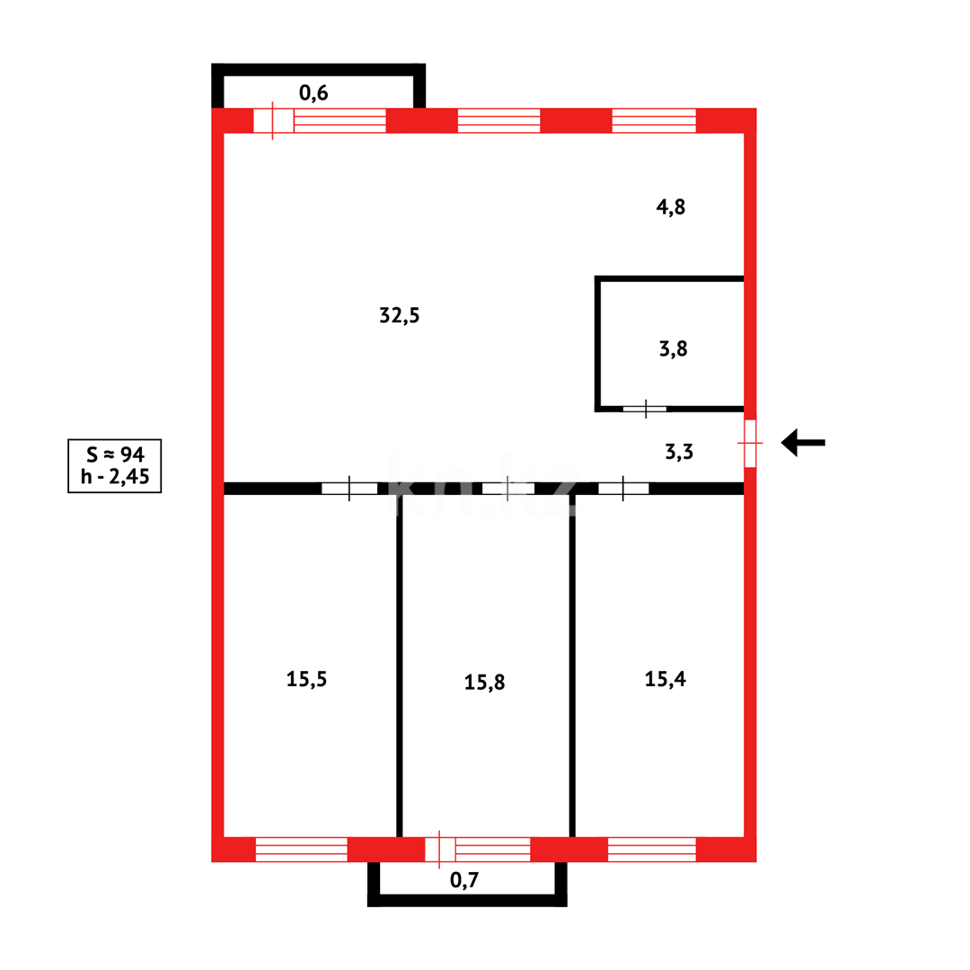 Продажа 4-комнатной квартиры, 93 м², ул. Аманжолова, дом  21 в Караганде - фото 14