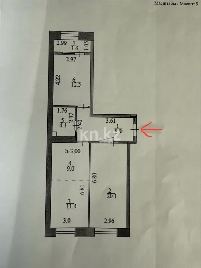 Продажа 3-комнатной квартиры, 65.3 м², пр. Туран, дом  34а - Продажа  трехкомнатных квартир в Астане без посредников фото 4 из 4