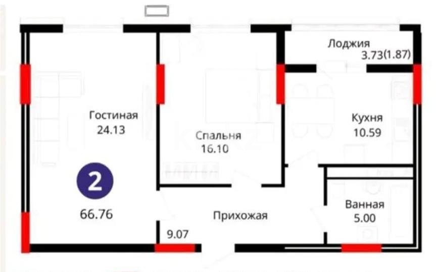 Продажа 3-комнатной квартиры, 70 м² в Астане