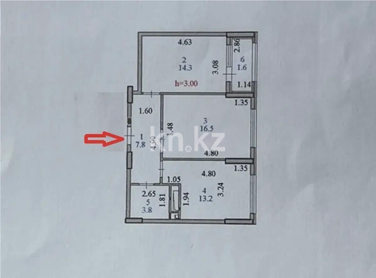 Продажа 2-комнатной квартиры, 59 м², ул. Асфендиярова, дом  6 в Астане - фото 3