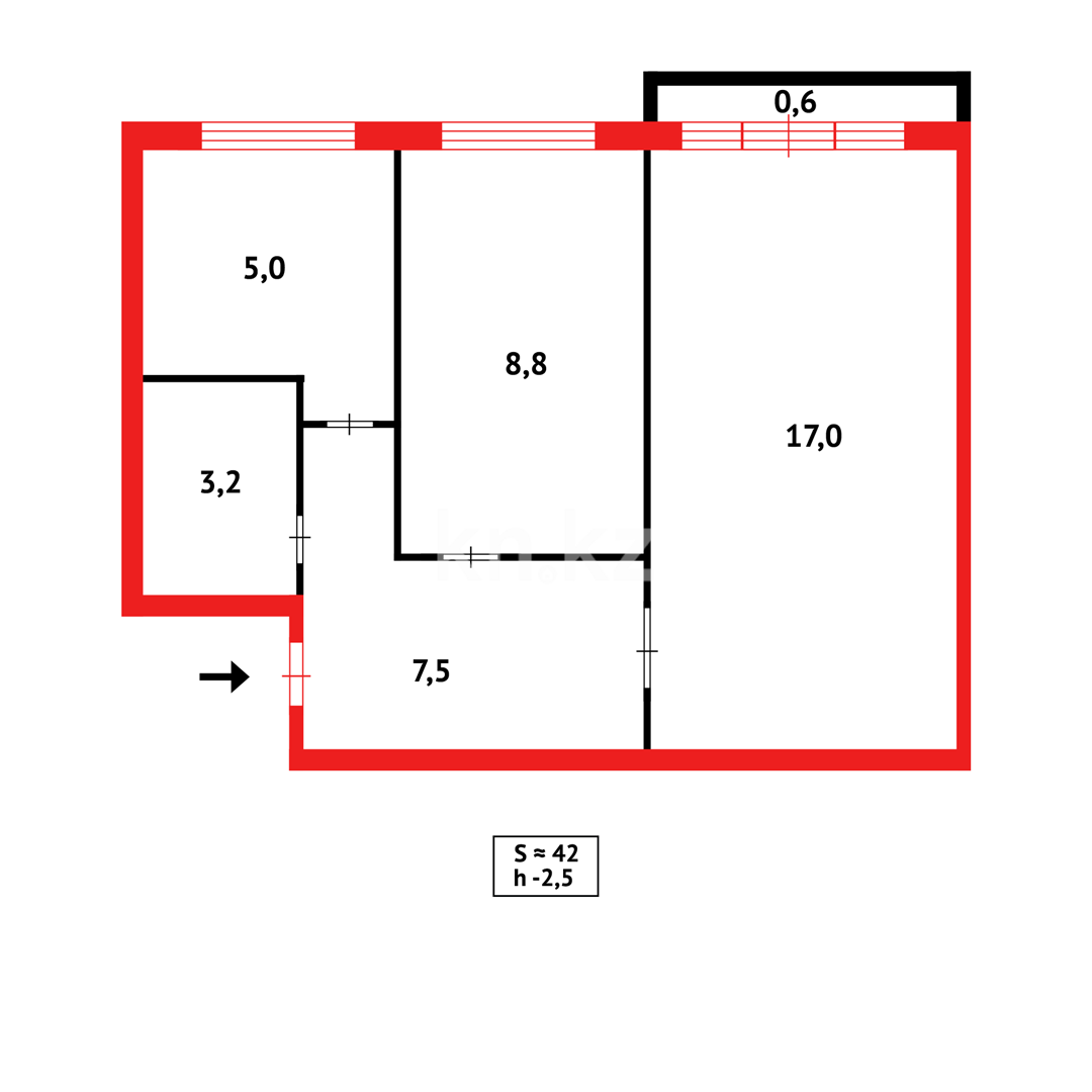 Продажа 2-комнатной квартиры, 44 м² - Продажа квартир в Караганде - страница 32 фото 4 из 4