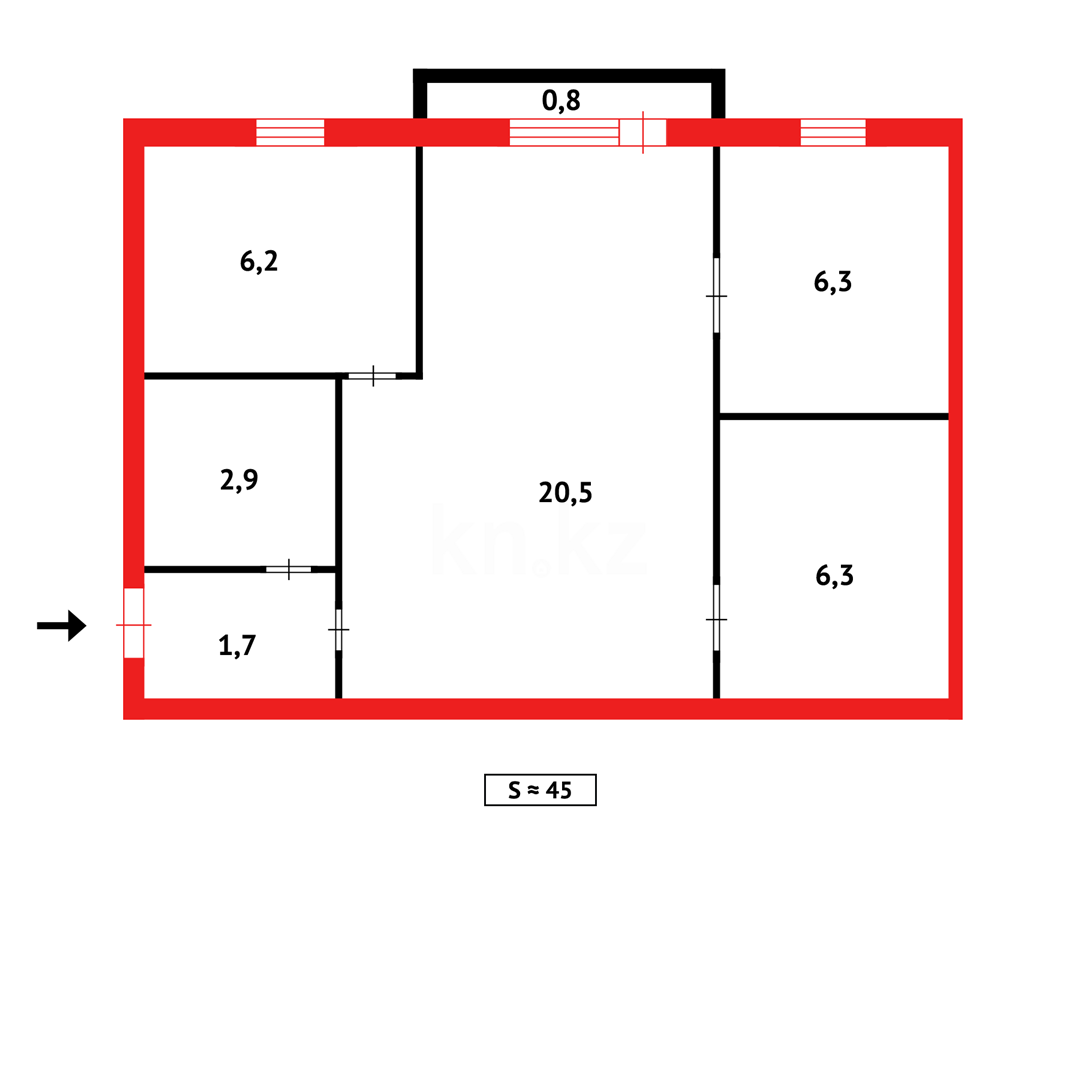 Продажа 3-комнатной квартиры, 45 м² - Продажа трехкомнатных квартир в Темиртау - страница 19 фото 11 из 11