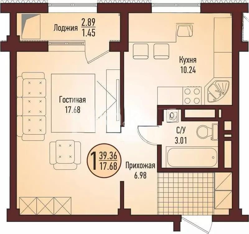 Продажа 1-комнатной квартиры, 39.36 м² в Астане - фото 4
