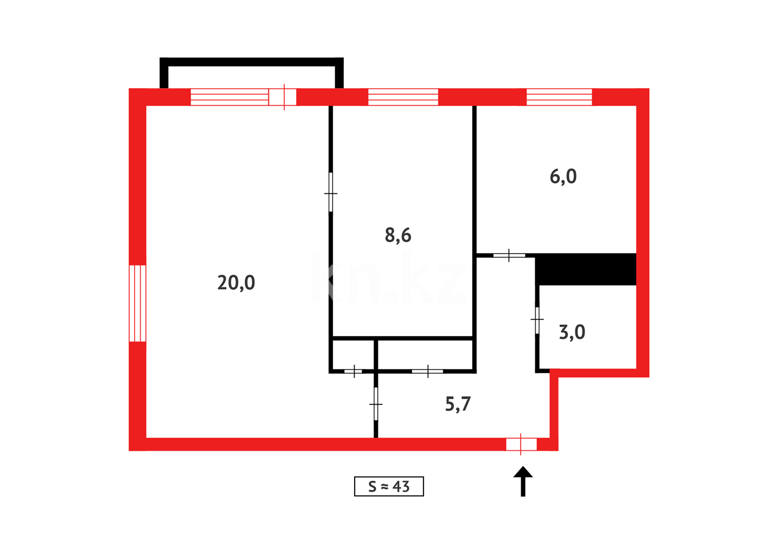 Продажа 2-комнатной квартиры, 43 м² - Продажа квартир в Темиртау - страница 6 фото 10 из 10