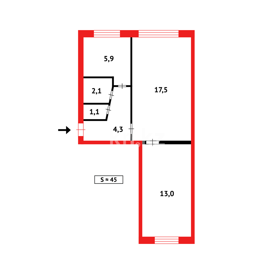 Продажа 2-комнатной квартиры, 48 м², мкр-н 14 в Караганде - фото 9