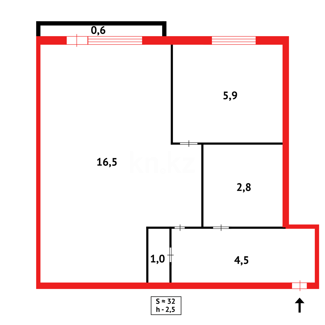 Продажа 1-комнатной квартиры, 32 м² в Караганде - фото 9