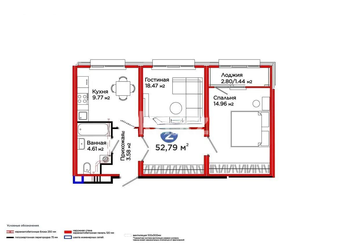Продажа 2-комнатной квартиры, 53 м² - Продажа квартир в Астане - страница 21 фото 1 из 1