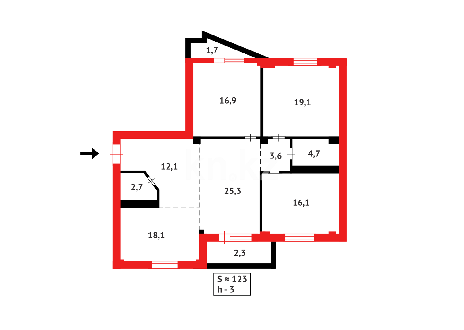 Продажа 4-комнатной квартиры, 122.6 м² в Астане - фото 7