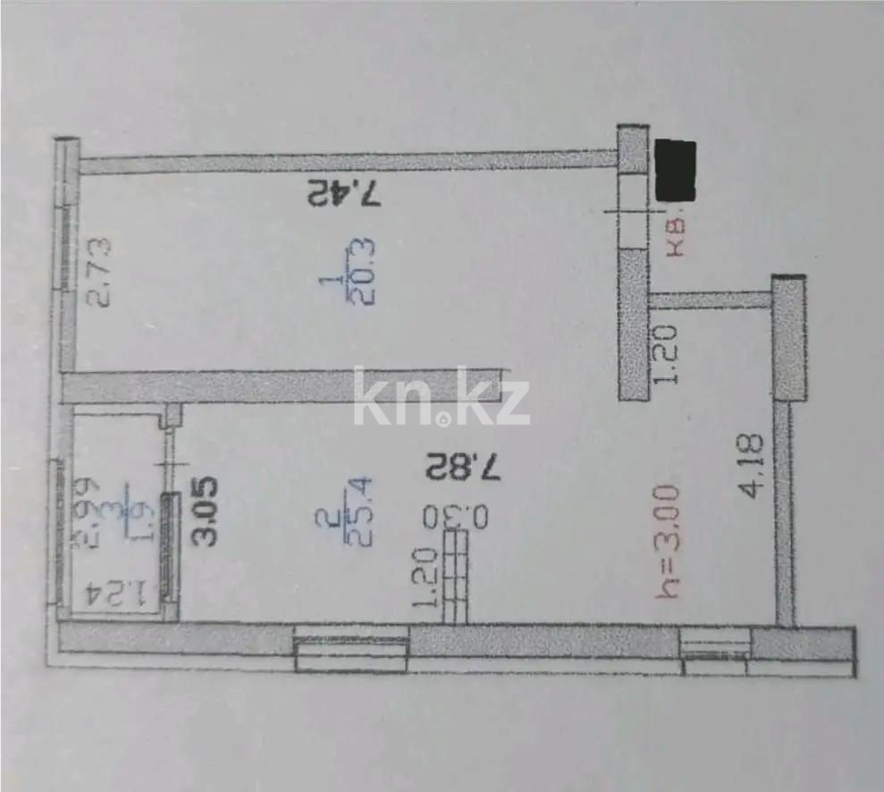 Продажа 1-комнатной квартиры, 47.7 м², пр. Абая, дом  160 в Алматы - фото 2