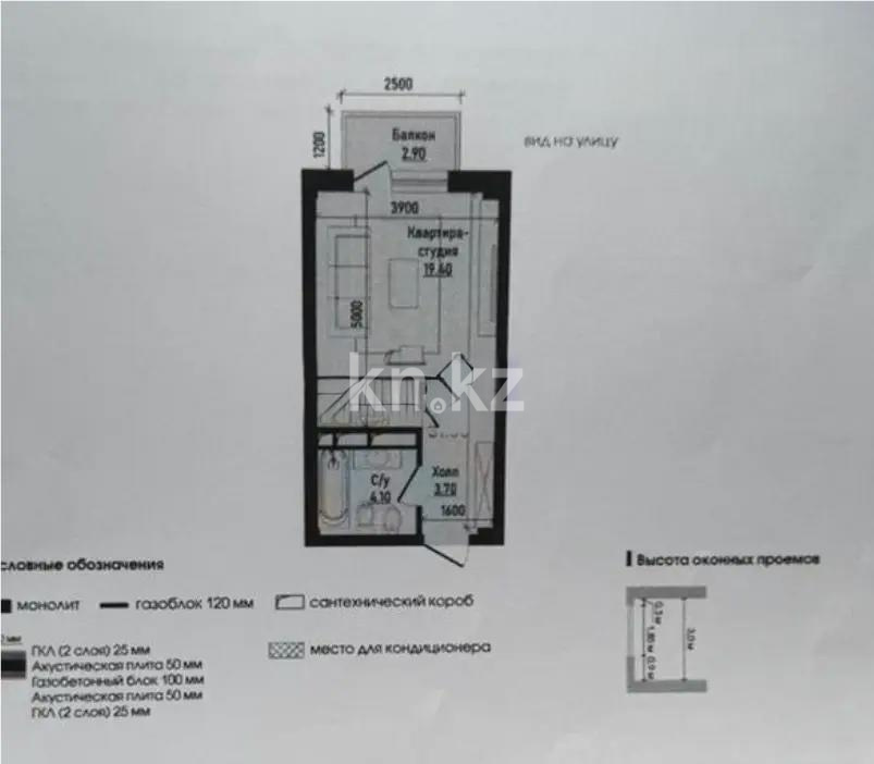 Продажа 1-комнатной квартиры, 31.5 м² - Продажа квартир в монолитно-каркасном доме в Алматы фото 1 из 1