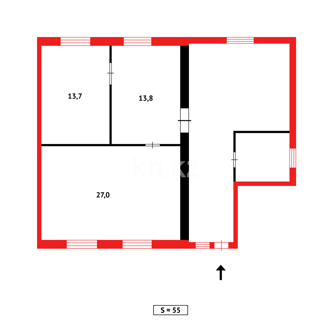 Продажа 3-комнатного дома, 55 м², ул. Серова - Продажа  трехкомнатных домов, коттеджей в Караганде фото 18 из 18