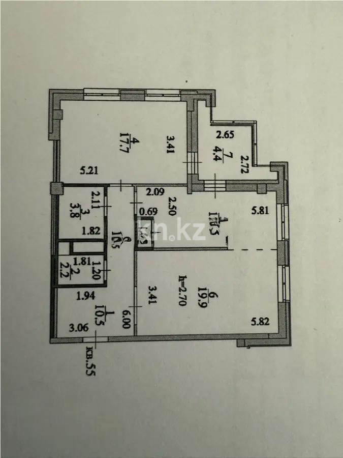 Продажа 2-комнатной квартиры, 71.4 м², ул. Бухар жырау, дом  25/1 - Продажа квартир в Казахстане фото 1 из 1