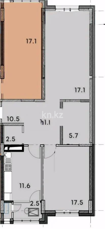 Продажа 2-комнатной квартиры, 67.4 м², ул. Сулейменова, дом  14 - Продажа  двухкомнатных квартир в Алматы без посредников с фото фото 1 из 1