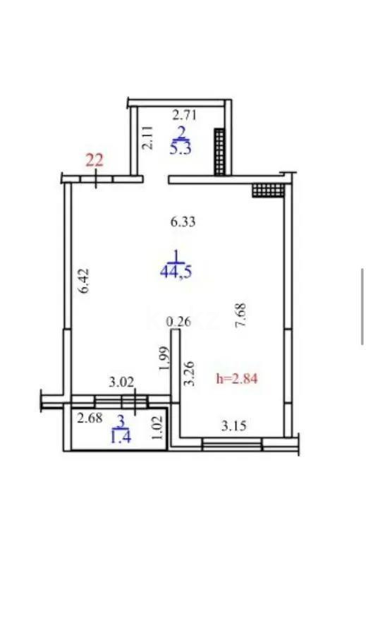 Продажа 2-комнатной квартиры, 52.5 м², пр. Рыскулова, дом  103/7 стр - Продажа квартир в новостройках Алматы без посредников фото 1 из 1