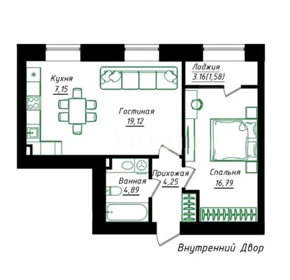 Продажа 2-комнатной квартиры, 55 м² - Продажа двухкомнатных квартир от собственников в Астане - страница 3 фото 1 из 1